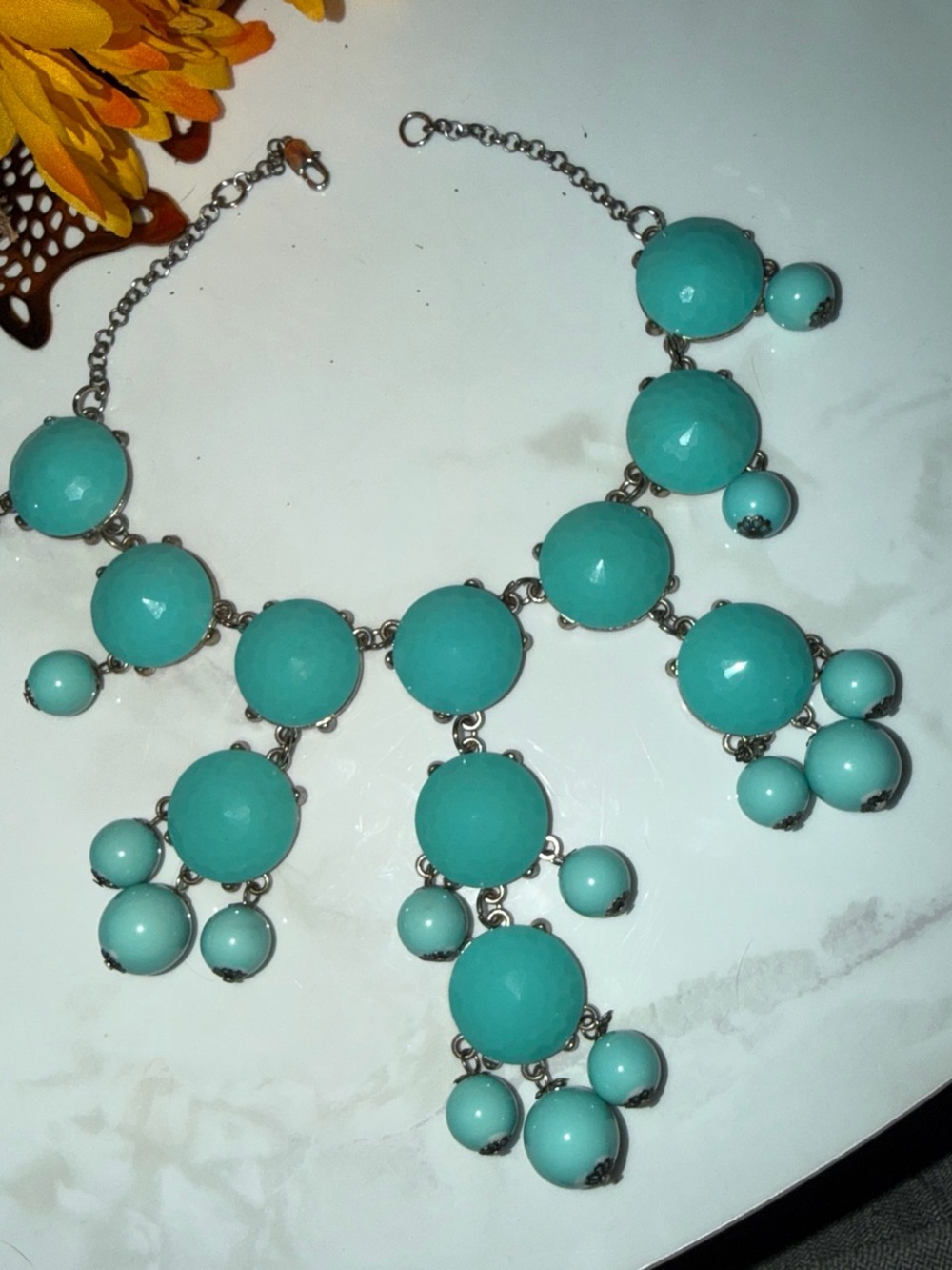 Turquoise Bubble Bib Necklace - Brand:
